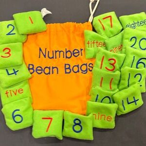 Educational Insights Number Bean Bags Set with Orange Bag